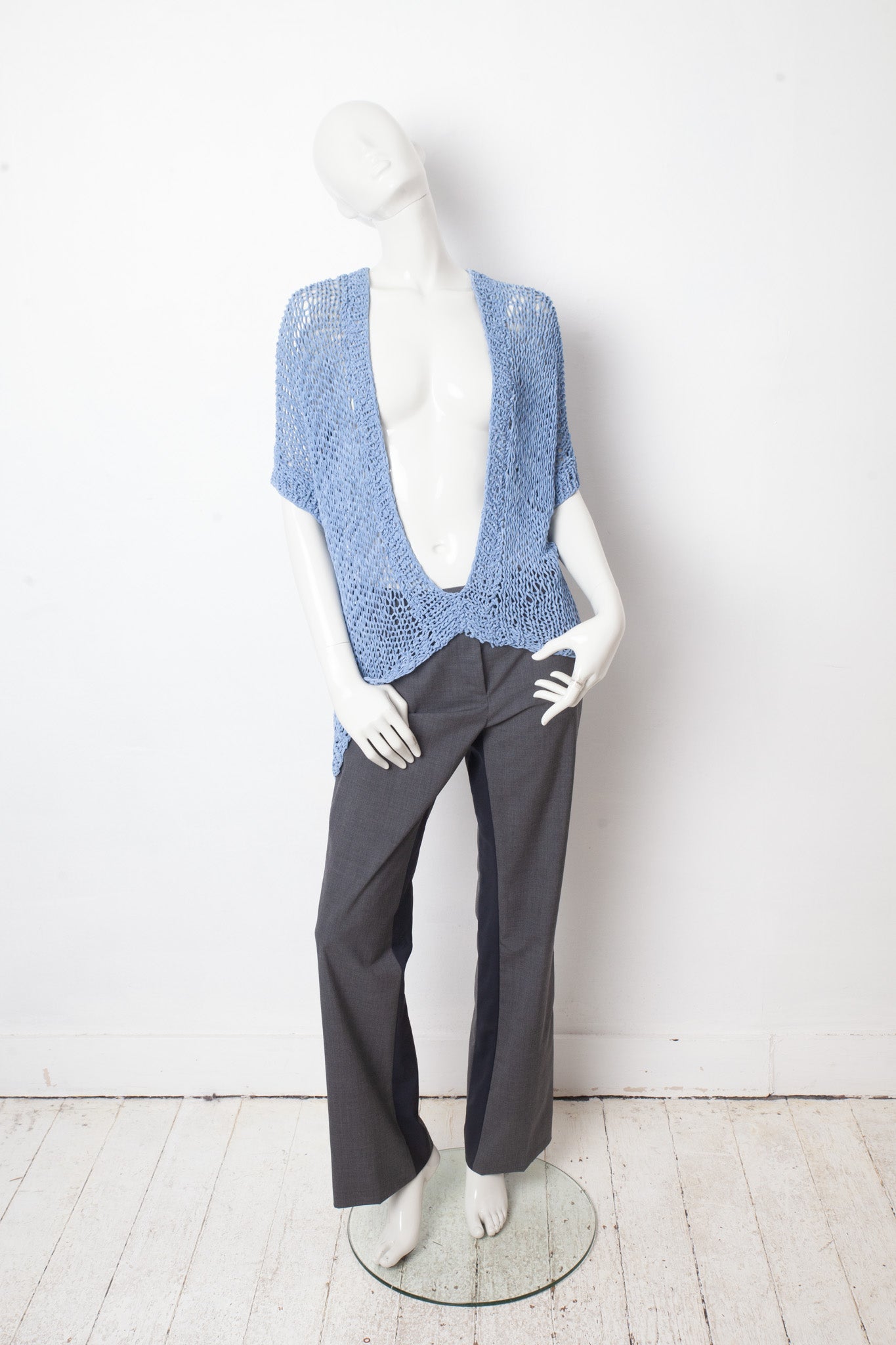 Veronique Branquinho 2000's prototype leather woven sweater