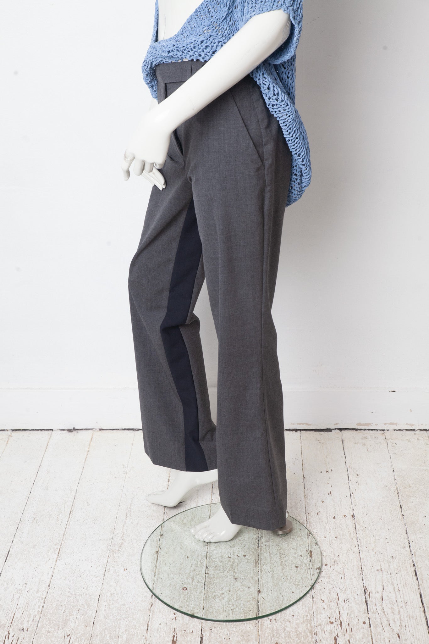 Prada 2017 grey wool straight trousers
