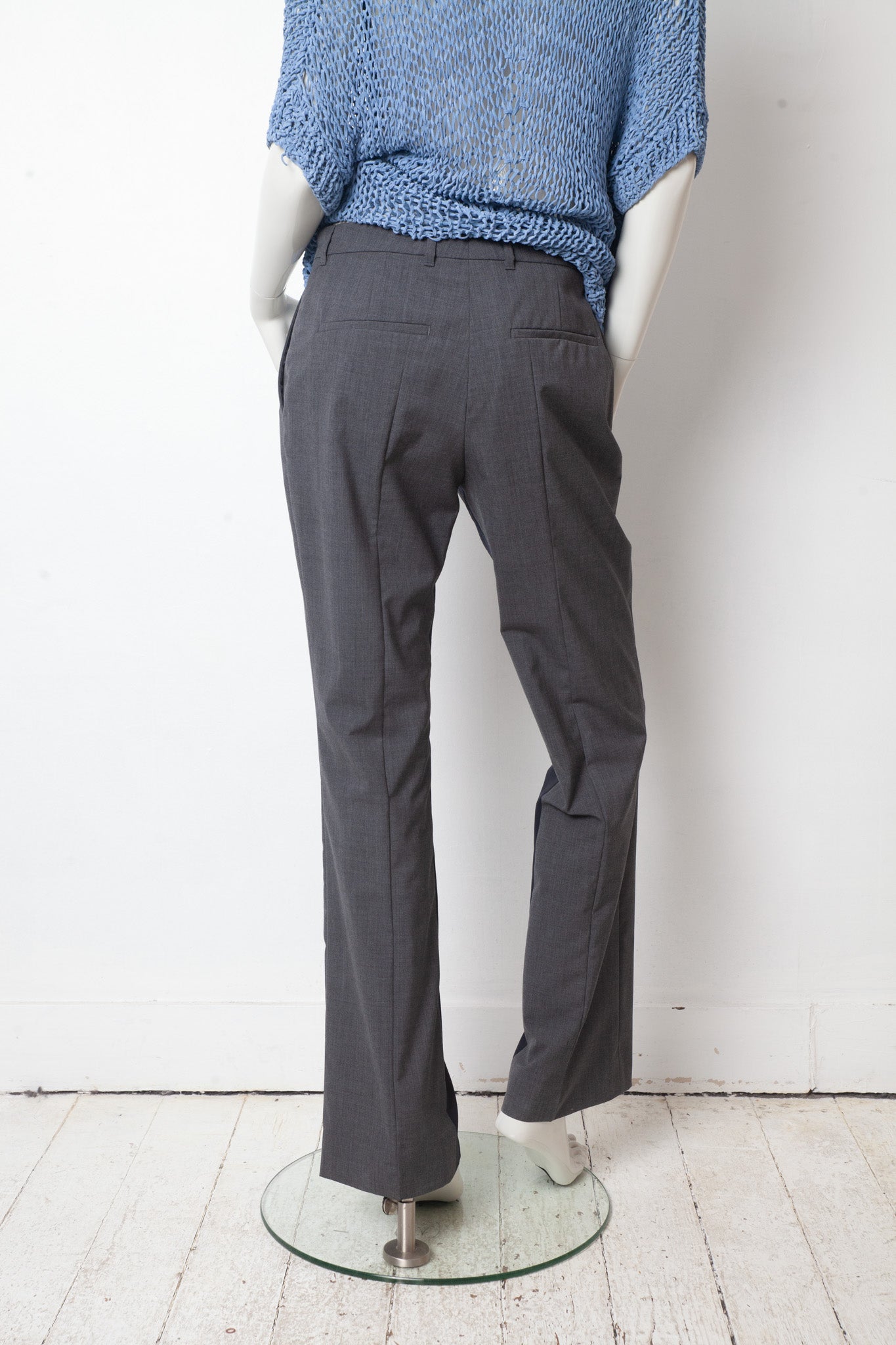 Prada 2017 grey wool straight trousers