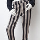 Ann Demeulemeester 2010's linen striped black and grey capri pants