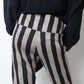 Ann Demeulemeester 2010's linen striped black and grey capri pants