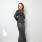Balmain 2000's pigskin leather blue grey jacket with brass zippers