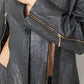 Balmain 2000's pigskin leather blue grey jacket with brass zippers
