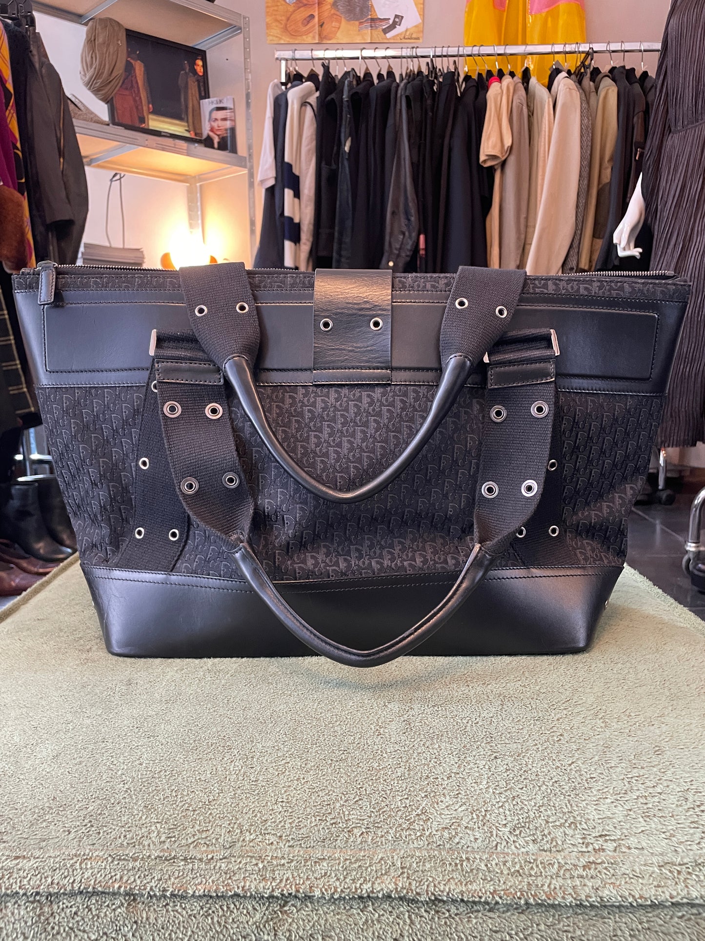 Dior Diorissimo 2002 Street Chic navy trotter canvas totebag