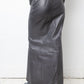 Exte 2000's dark blue silver leather maxi skirt
