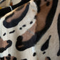 Pollini 2000's goat fur coat with leopard print