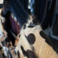 Pollini 2000's goat fur coat with leopard print