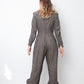 vintage custom grey made wool jumpsuit from Chanel fabric