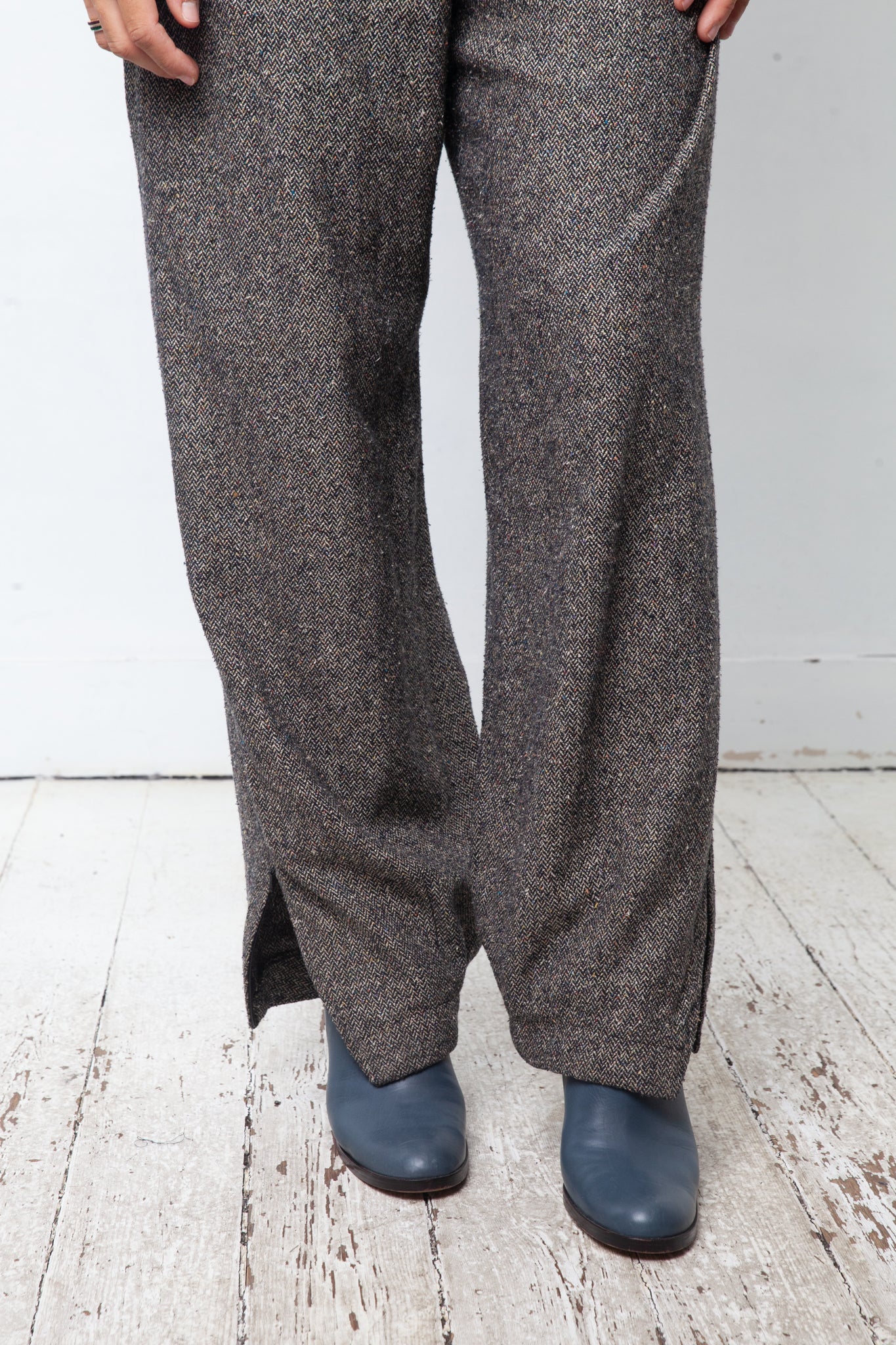 vintage custom grey made wool jumpsuit from Chanel fabric