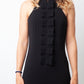 Ter & Bantine 2000's black flared jumpsuit with row of bows