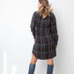 Veronique Branquinho FW 2003 checkered brown and blue cotton shirt dress