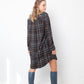 Veronique Branquinho FW 2003 checkered brown and blue cotton shirt dress