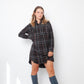 Veronique Branquinho FW 2003 checkered brown and blue cotton shirt dress