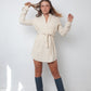 Veronique Branquinho FW 20002 cream corduroy shirt dress with belt