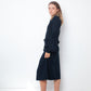 Christian Wijnants 2000's petrol blue "medieval" type cotton dress