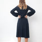 Christian Wijnants 2000's petrol blue "medieval" type cotton dress