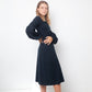 Christian Wijnants 2000's petrol blue "medieval" type cotton dress