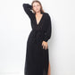 Damir Doma 2000's black silky sheer dress with deep V neck with lace trim