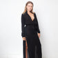 Damir Doma 2000's black silky sheer dress with deep V neck with lace trim