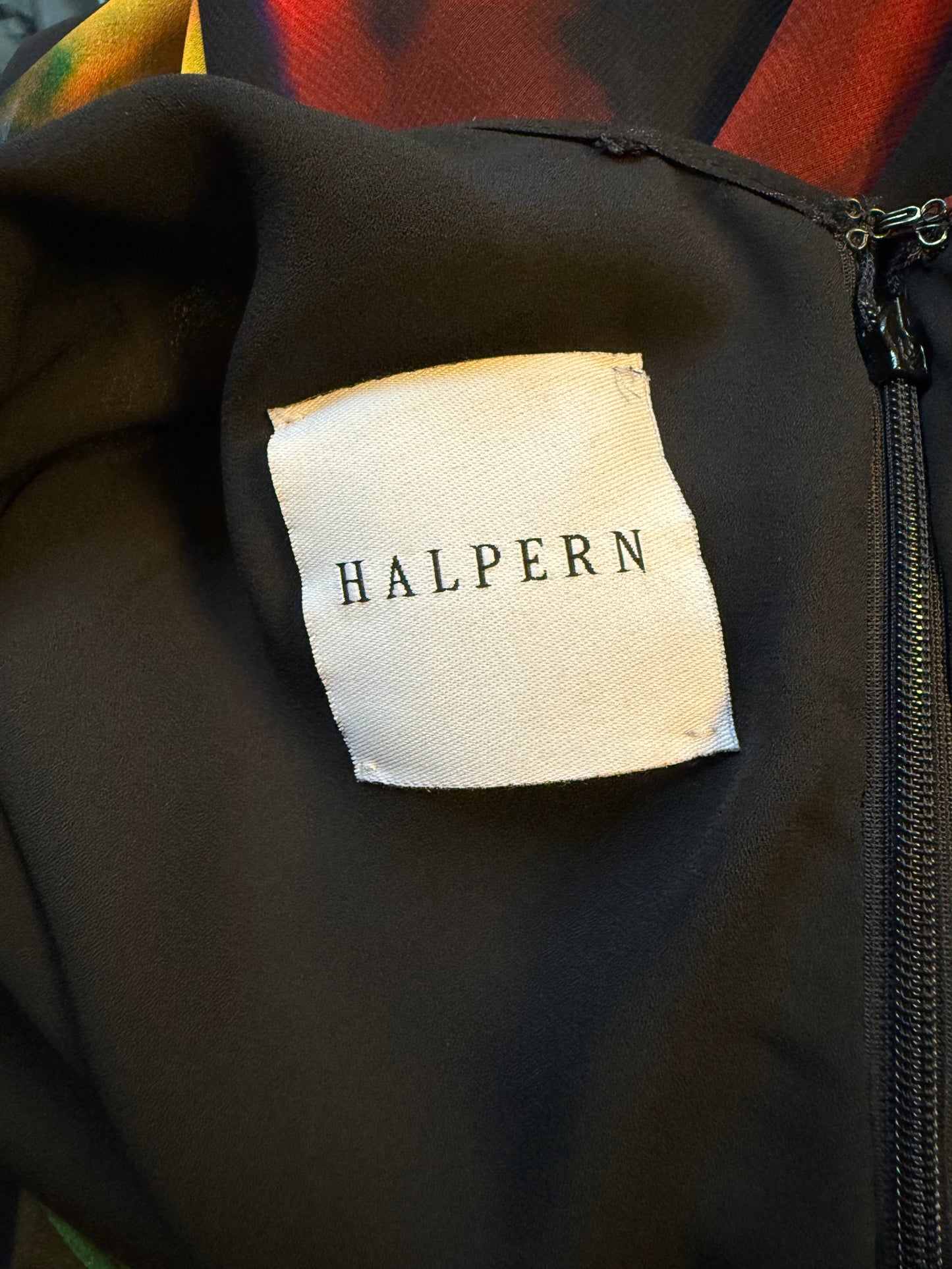 Halpern FW 2020 off-shoulder rainbow floor length gown