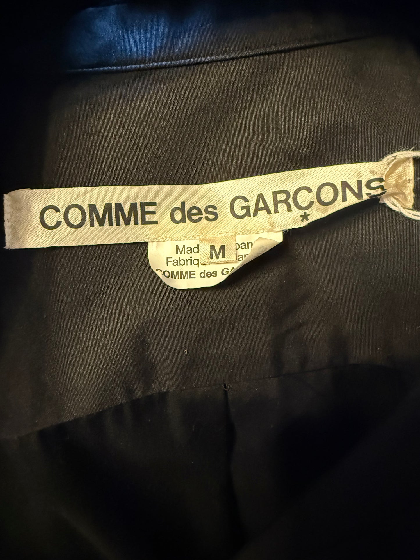 Comme des Garçons AD 2021 black cotton shirt dress with sculptural balloon hems