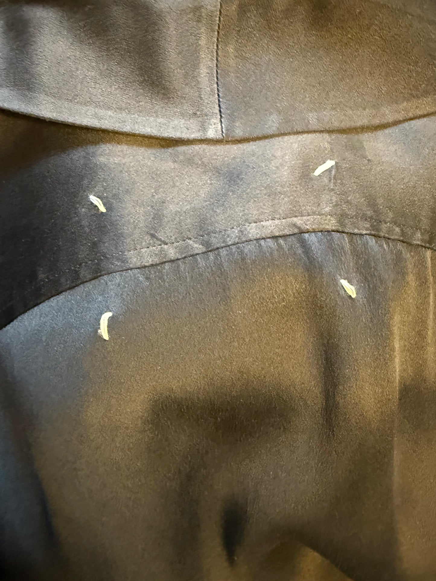 Margiela FW 2007 silk black button down shirt dress with attached tie