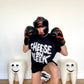 Jean-Paul Lespagnard "Cheese on Fleek" black cotton oversize t-shirt