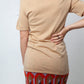 Vintage 1950's Italian beige cotton polo with red collar and buttons