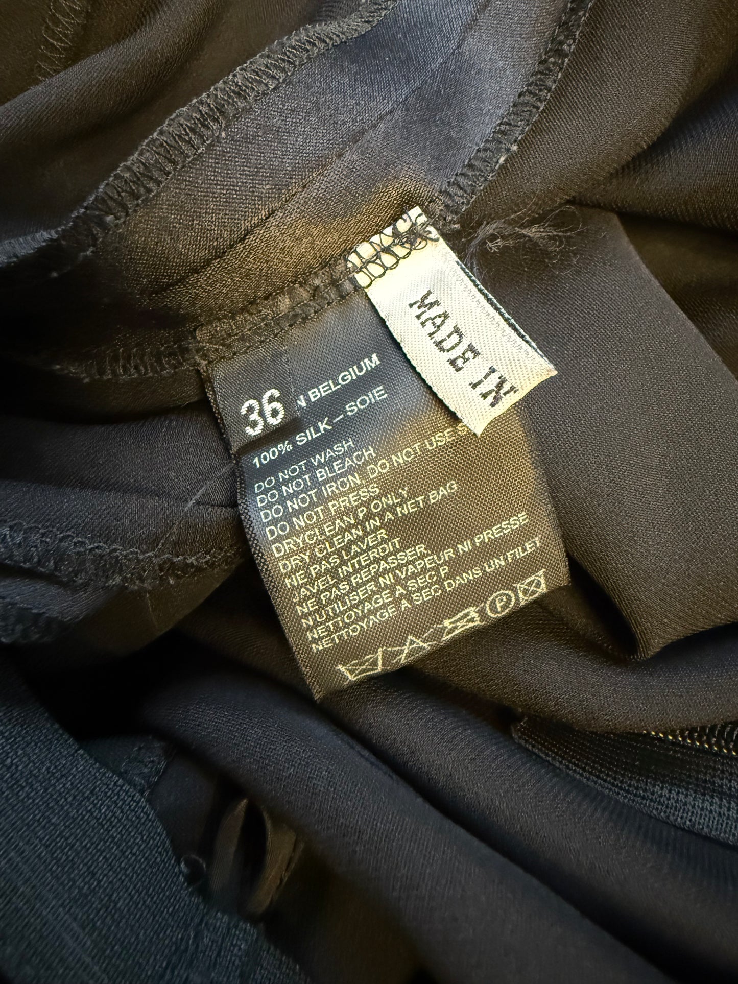 Ann Demeulemeester 2000's black silk maxi skirt