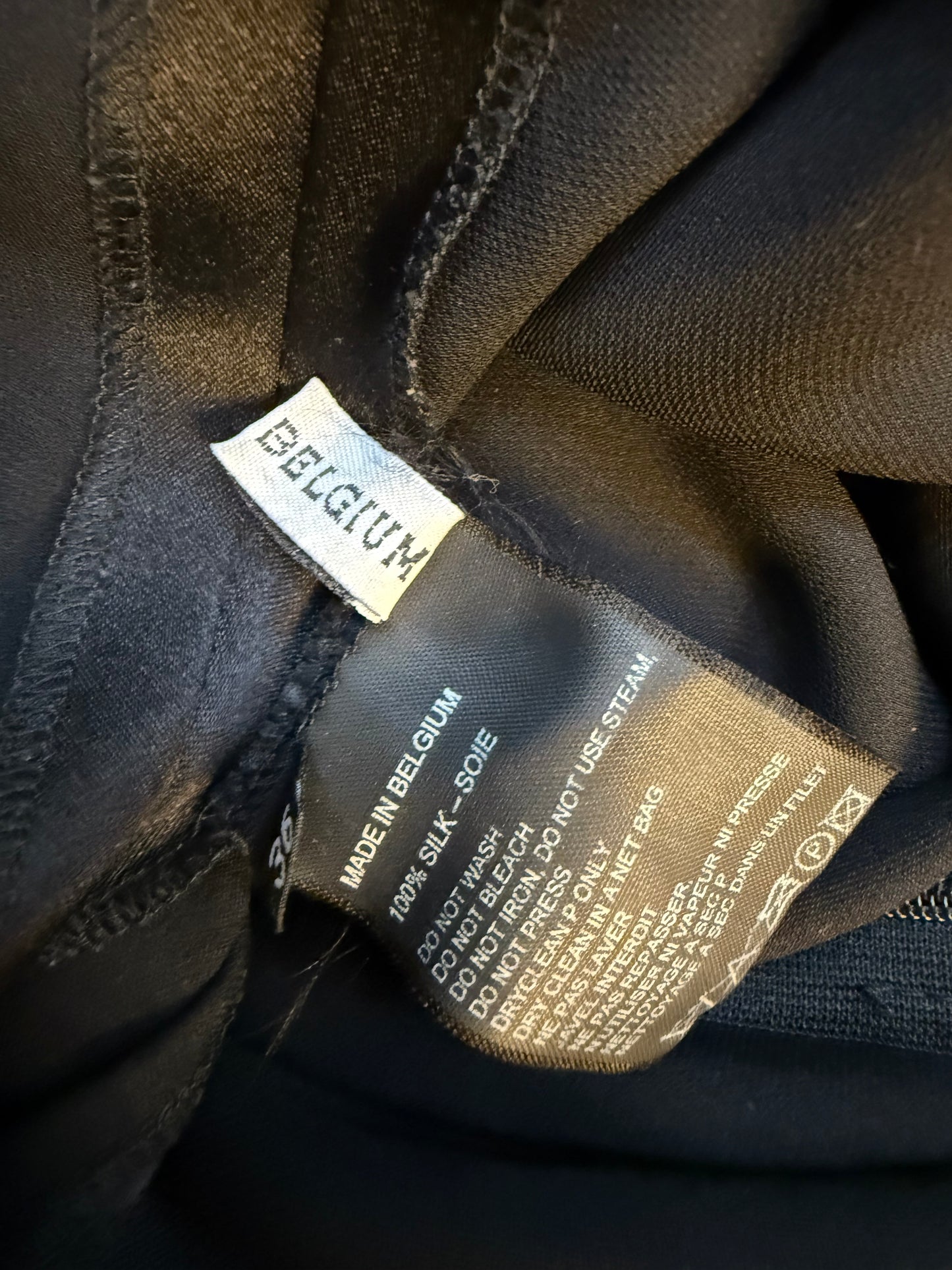 Ann Demeulemeester 2000's black silk maxi skirt