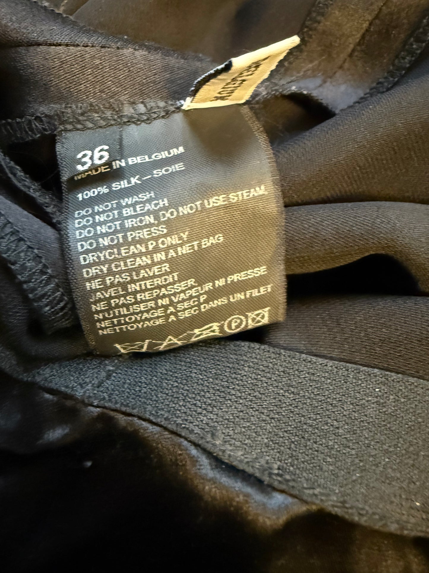 Ann Demeulemeester 2000's black silk maxi skirt