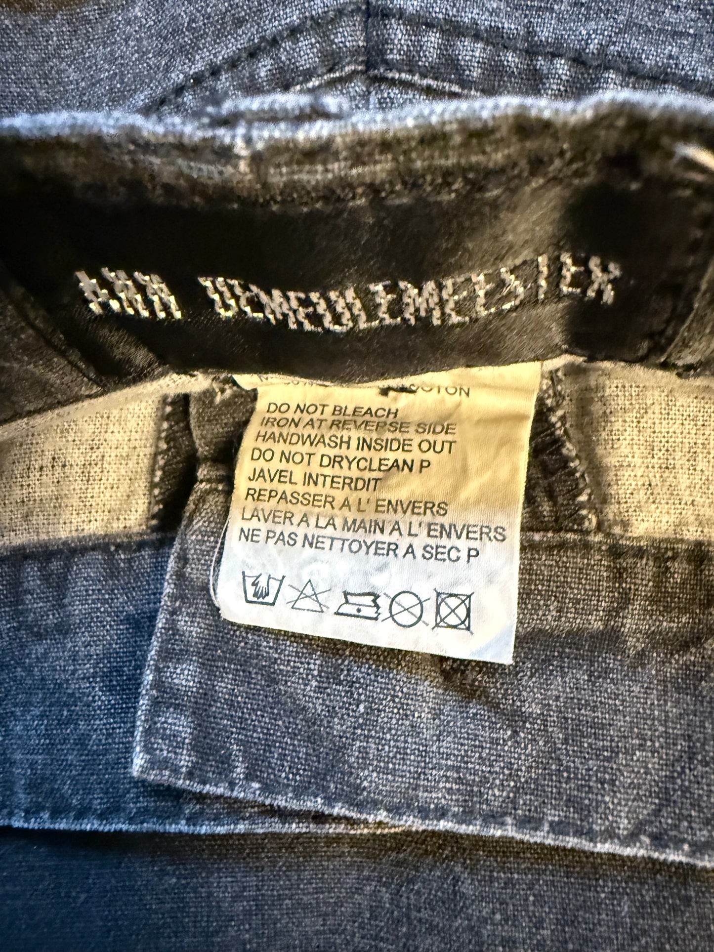 Ann Demeulemeester 2000's grey denim maxi skirt with sparkle