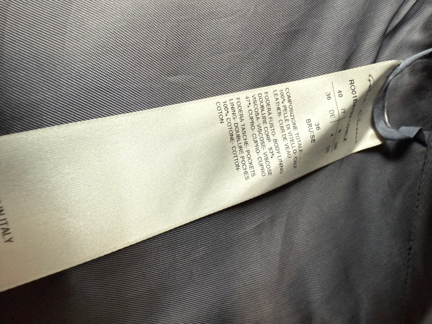 Rick Owens SS 2024 leather lilac cropped blazer with triangular shoulders