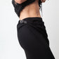 Jean Paul Gaultier 90's black wool and rayon wrap skirt with belt