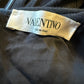 Valentino black heavy knit evening gown with deep V neck and open back