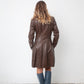 Santacruce 90's brown bell shaped buffalo leather coat