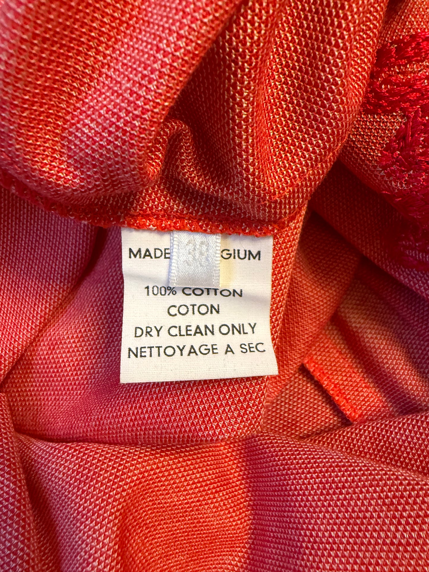 Veronique Branquinho piqué cotton red tank top with sequin bird