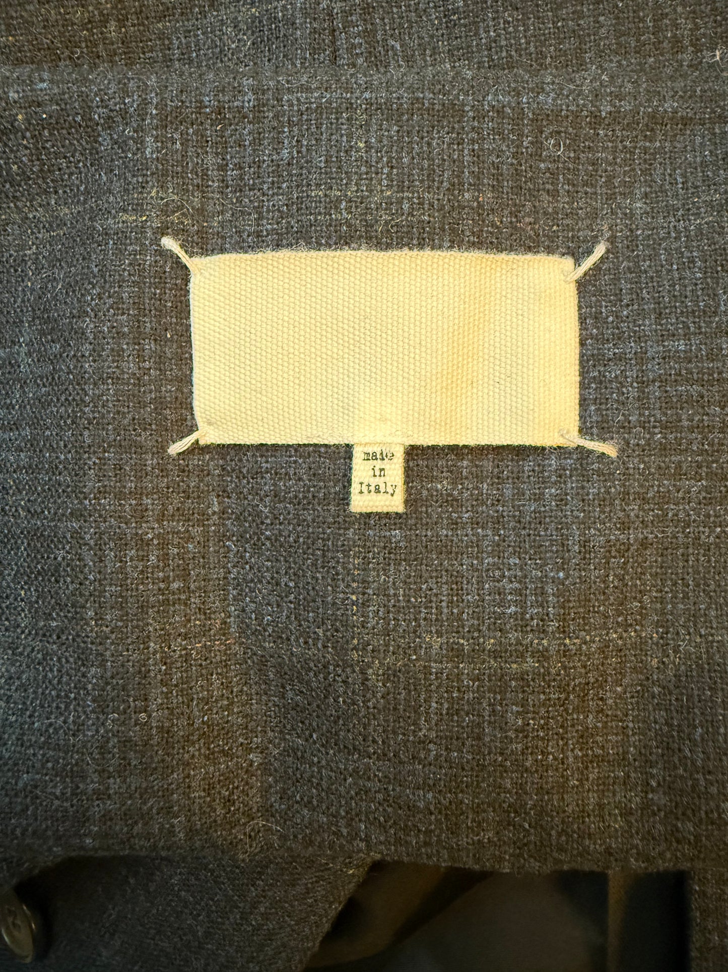 Maison Margiela white label FW 2014 dark blue wool tweed dress