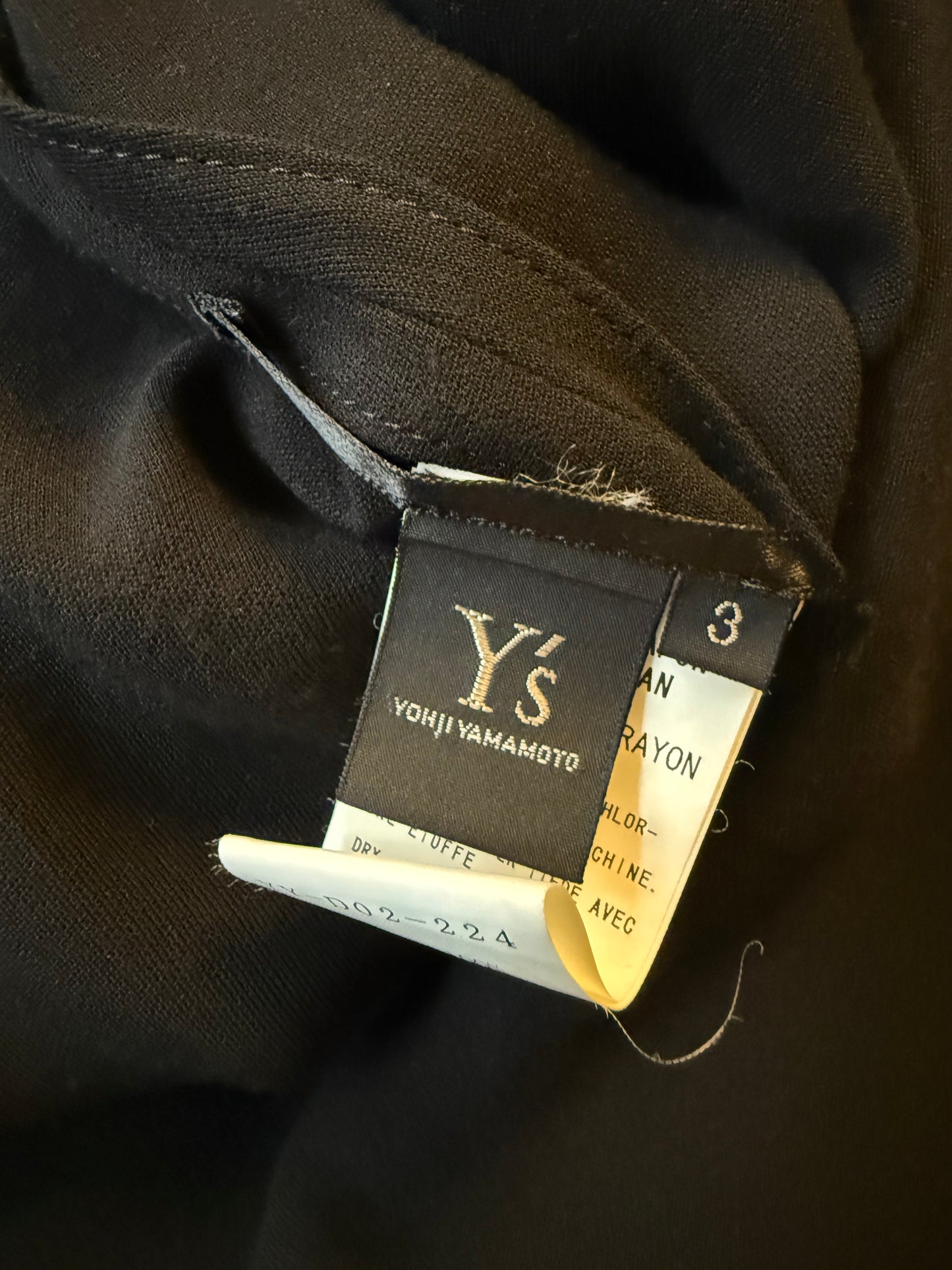 Yohji Yamamoto Y's 90's black long sleeveless gilet with double button closure