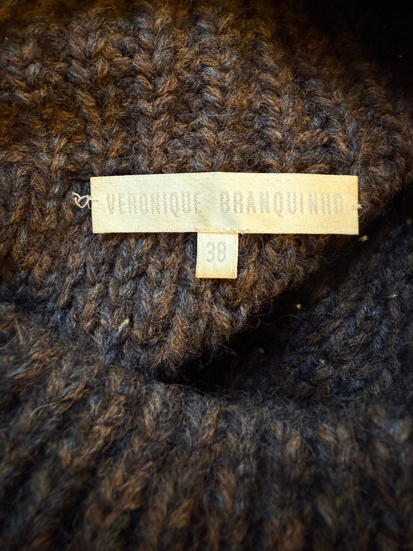 Veronique Branquinho FW 2004 brown wool knit tunic sweater