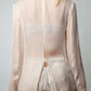 Hussein Chalayan 2000's sheer silk soft pink blazer