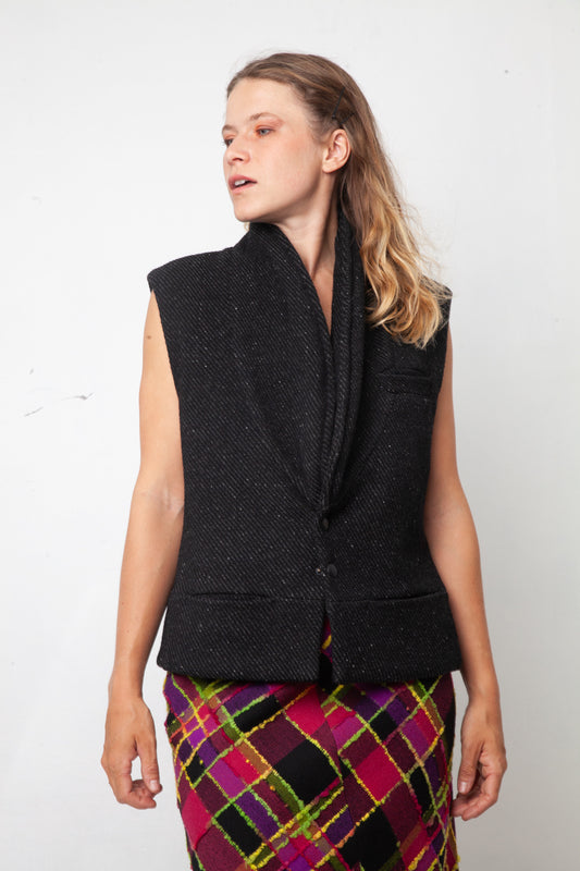 Ann Demeulemeester Men's prototype 2000's wool grey sleeveless vest