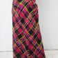Christian Lacroix Bazaar 90's wool checkered pink and black maxi skirt