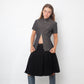 Dries van Noten 90's wool and paper black A-line midi skirt