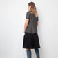 Dries van Noten 90's wool and paper black A-line midi skirt