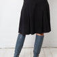 Dries van Noten 90's wool and paper black A-line midi skirt
