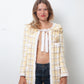 Chanel Cruise 2004 butter yellow and white tweed jacket