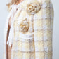 Chanel Cruise 2004 butter yellow and white tweed jacket