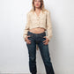 D&G 2000's beige cropped blazer with golden embroideries and open back