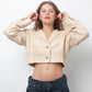 D&G 2000's beige cropped blazer with golden embroideries and open back